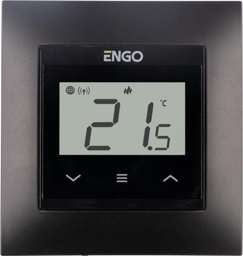 ENGO Controls E55-B - Regulator temperatury do ramki 55x55, 230V, czarny, Internetowy, Wi-Fi ENGO Controls E55-B - Regulator temperatury do ramki 55x55, 230V, czarny, Internetowy, Wi-Fi