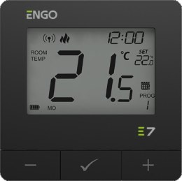 ENGO Controls E7-RFB - Programowany, bezprzewodowy regulator temperatury, czarny