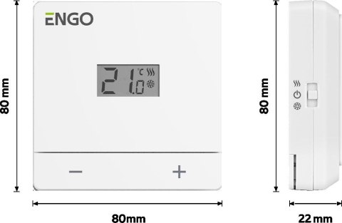 ENGO Controls EASY-24W - Regulator temperatury, 24V, dobowy, biały, natynkowy ENGO Controls EASY-24W - Regulator temperatury, 24V, dobowy, biały, natynkowy