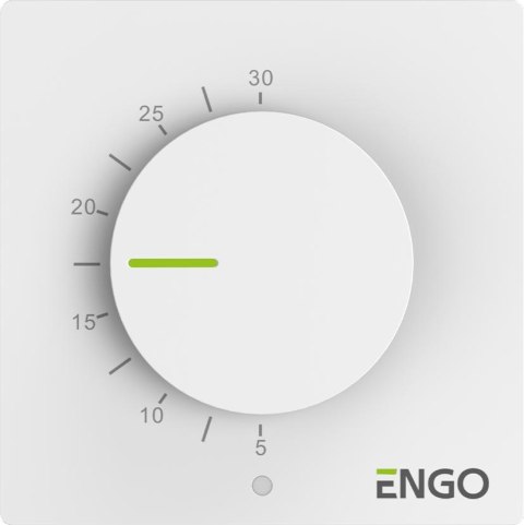 ENGO Controls ESIMPLE-230W - Regulator temperatury, 230V, biały, dobowy, natynkowy z pokrętłem ENGO Controls ESIMPLE-230W - Regulator temperatury, 230V, biały, dobowy, natynkowy z pokrętłem