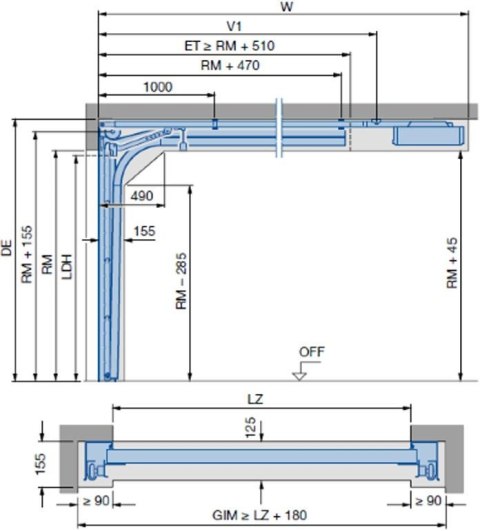 Brama garażowa segmentowa Renomatic/Hormann z napędem Supramatic E i szyną FS10-K - przetłoczenia M Planar. Wymiar 5000x2250mm. Brama garażowa segmentowa Renomatic/Hormann z napędem Supramatic E i szyną FS10-K - przetłoczenia M Planar. Wymiar 5000x2250mm.