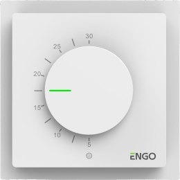 ENGO Controls ESIMPLE-230W - Regulator temperatury, 230V, biały, dobowy, natynkowy z pokrętłem