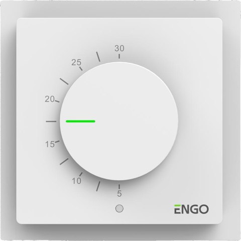 ENGO Controls ESIMPLE-230W - Regulator temperatury, 230V, biały, dobowy, natynkowy z pokrętłem ENGO Controls ESIMPLE-230W - Regulator temperatury, 230V, biały, dobowy, natynkowy z pokrętłem