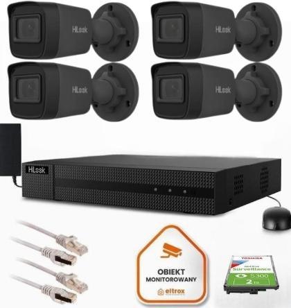 Zestaw do monitoringu Hilook 4 kamery IP IPCAM-B4-P Black 2K+ Zestaw do monitoringu Hilook 4 kamery IP IPCAM-B4-P Black 2K+