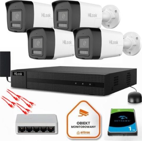 Zestaw do monitoringu Hilook 4 kamery IP IPCAM-B8-30DL/A Zestaw do monitoringu Hilook 4 kamery IP IPCAM-B8-30DL/A