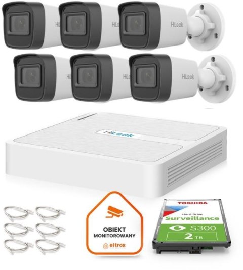 Zestaw do monitoringu Hilook 6 kamer IP IPCAM-B4-P 4MP 2.8mm Zestaw do monitoringu Hilook 6 kamer IP IPCAM-B4-P 4MP 2.8mm