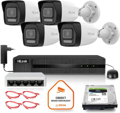 Zestaw monitoringu Hilook 4 kamery IP IPCAM-B8-30DL z dyskiem 1TB Zestaw monitoringu Hilook 4 kamery IP IPCAM-B8-30DL z dyskiem 1TB