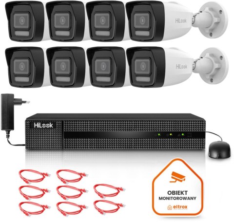 Zestaw monitoringu Hilook 8 kamery IP IPCAM-B8-30DL z wbudowanym dyskiem 2TB Zestaw monitoringu Hilook 8 kamery IP IPCAM-B8-30DL z wbudowanym dyskiem 2TB