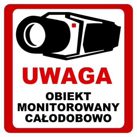 NAKLEJKA OBIEKT MONITOROWANY 20x20 6039 NAKLEJKA OBIEKT MONITOROWANY 20x20 6039
