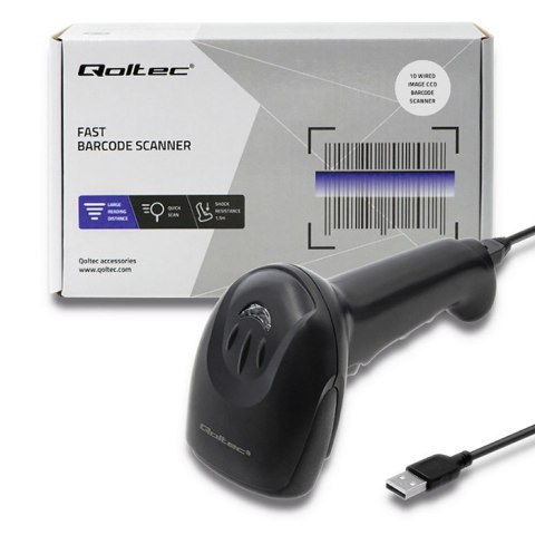 Laserowy czytnik kodów kreskowych 1D | CCD | USB | Czarny Laserowy czytnik kodów kreskowych 1D | CCD | USB | Czarny