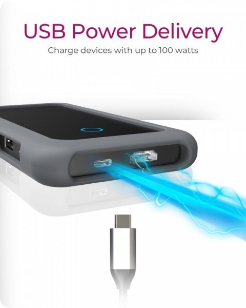 Stacja dokująca IB-DK2108M-C PD 100W, USB-C,8w1, NVMe Stacja dokująca IB-DK2108M-C PD 100W, USB-C,8w1, NVMe