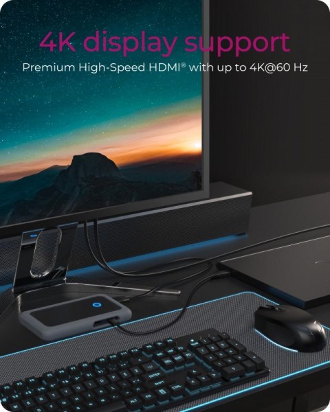 Stacja dokująca IB-DK2108M-C PD 100W, USB-C,8w1, NVMe Stacja dokująca IB-DK2108M-C PD 100W, USB-C,8w1, NVMe