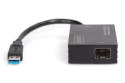 Karta sieciowa przewodowa USB 3.0 A do RJ45 Gigabit SFP Ethernet 1 Gbps Fiber Chipset RTL8153