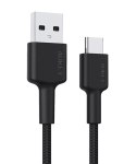 CB-CA3 OEM kabel USB-C - USB-A 3m 60W PD 3A 20V FCP AFC nylonowy oplot czarny