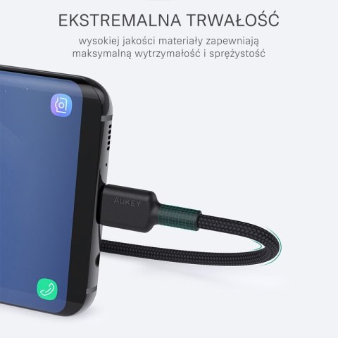 CB-CA3 OEM kabel USB-C - USB-A 3m 60W PD 3A 20V FCP AFC nylonowy oplot czarny CB-CA3 OEM kabel USB-C - USB-A 3m 60W PD 3A 20V FCP AFC nylonowy oplot czarny