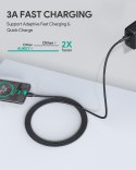 CB-CC2 OEM kabel USB-C - USB-C 2m 60W PD 3A 20V nylonowy oplot czarny