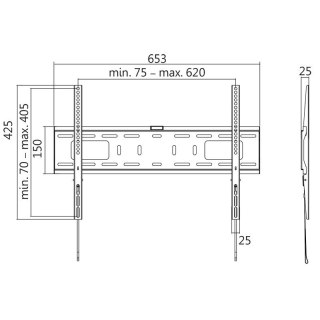Uchwyt ścienny LCD/LED VESA, 37-70', max. 50kg