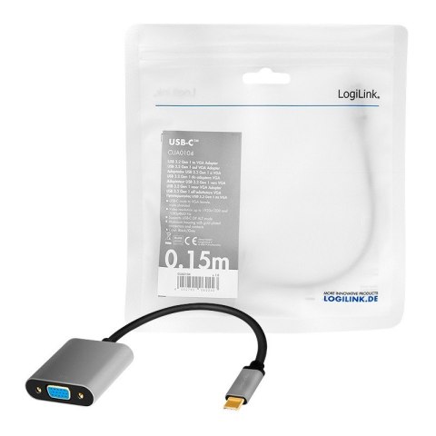 Adapter USB-C do VGA, 1080p, aluminiowy 0.15m Adapter USB-C do VGA, 1080p, aluminiowy 0.15m