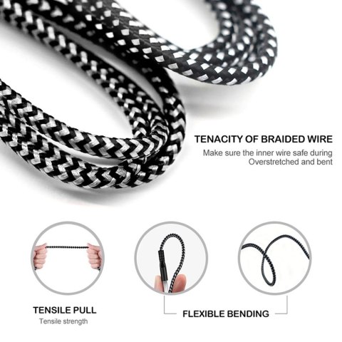 Kabel lightning fast charge 2.4A MCE481 Czarny Kabel lightning fast charge 2.4A MCE481 Czarny