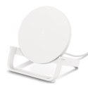 Ładowarka bezprzewodowa, stojąca 10W + zasilacz QC 3.0, biała Ładowarka bezprzewodowa, stojąca 10W + zasilacz QC 3.0, biała