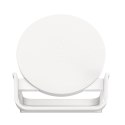 Ładowarka bezprzewodowa, stojąca 10W + zasilacz QC 3.0, biała Ładowarka bezprzewodowa, stojąca 10W + zasilacz QC 3.0, biała