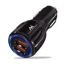 Ładowarka samochodowa Q3 3.0 2xUSB MCE478 B Czarna