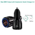 Ładowarka samochodowa Q3 3.0 2xUSB MCE478 B Czarna