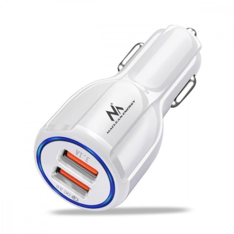 Ładowarka samochodowa QC 3.0 2xUSB MCE478 W Biała