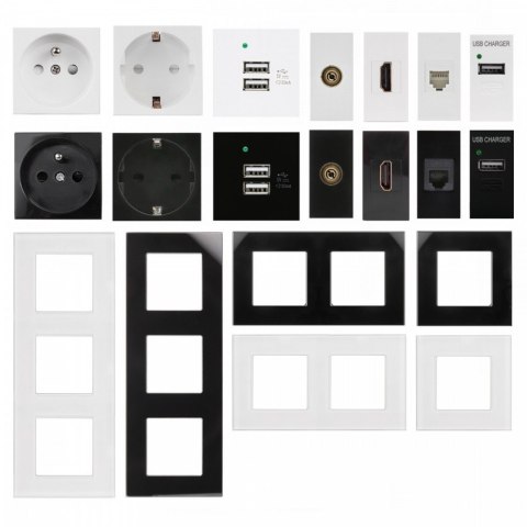 Gniazdo ścienne HDMI pasuje do szklanych ramek MCE720W Białe Gniazdo ścienne HDMI pasuje do szklanych ramek MCE720W Białe