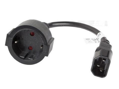 Przedłużacz kabla zasilającego IEC 320 C14 - Schuko 20cm czarny Przedłużacz kabla zasilającego IEC 320 C14 - Schuko 20cm czarny