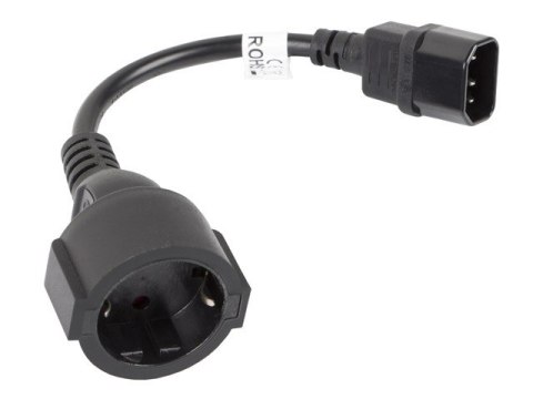 Przedłużacz kabla zasilającego IEC 320 C14 - Schuko 20cm czarny Przedłużacz kabla zasilającego IEC 320 C14 - Schuko 20cm czarny