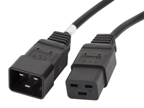 Przedłużacz kabla zasilającego IEC 320 C19 - C20 VDE 1.8M VDE czarny Przedłużacz kabla zasilającego IEC 320 C19 - C20 VDE 1.8M VDE czarny