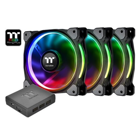 Riing 12 RGB Plus TT Premium Edition 3 Pack (3x120mm, 500-1500 RPM) Riing 12 RGB Plus TT Premium Edition 3 Pack (3x120mm, 500-1500 RPM)