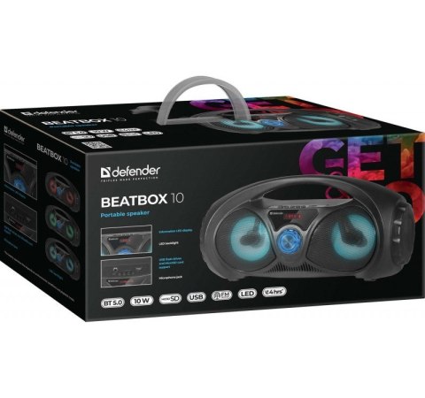 Głośnik Bluetooth Beatbox 10W BT/FM/USB/TF/AUX Kolorowe podświetlenie Głośnik Bluetooth Beatbox 10W BT/FM/USB/TF/AUX Kolorowe podświetlenie