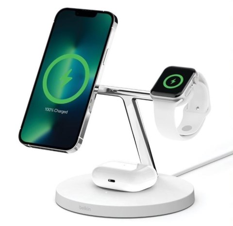 Bezprzewodowa podstawka ładująca BOOST CHARGE PRO 3w1 MagSafe biała Bezprzewodowa podstawka ładująca BOOST CHARGE PRO 3w1 MagSafe biała