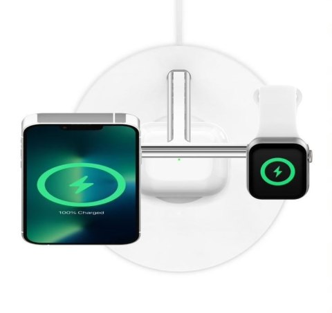 Bezprzewodowa podstawka ładująca BOOST CHARGE PRO 3w1 MagSafe biała Bezprzewodowa podstawka ładująca BOOST CHARGE PRO 3w1 MagSafe biała