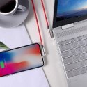CB-AL01 OEM kabel 90° Lightning - USB-A 2m MFi Apple kątowy wtyki 90 stopni nylonowy oplot czerwony