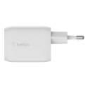 Podwójna ładowarka ścienna USB-C GaN z PPS 65 W Biała Podwójna ładowarka ścienna USB-C GaN z PPS 65 W Biała