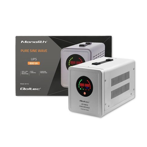 Zasilacz awaryjny Pure Sine Wave UPS | 800VA | 560W | Stała faza | Szary Zasilacz awaryjny Pure Sine Wave UPS | 800VA | 560W | Stała faza | Szary