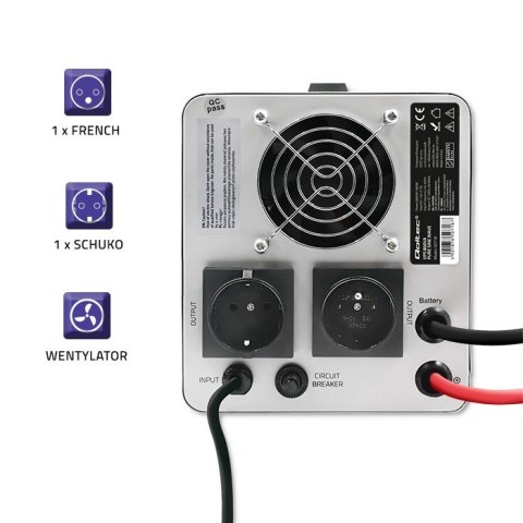 Zasilacz awaryjny Pure Sine Wave UPS | 800VA | 560W | Stała faza | Szary Zasilacz awaryjny Pure Sine Wave UPS | 800VA | 560W | Stała faza | Szary