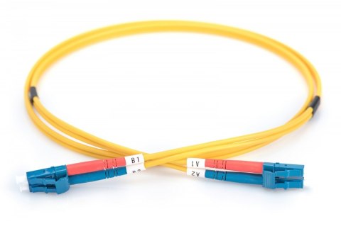 Patchcord FO SM 09/125 OS2 LC-LC duplex 1m Żółty Patchcord FO SM 09/125 OS2 LC-LC duplex 1m Żółty