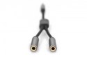 Kabel adapter audio splitter Mini Jack 3,5mm /2x 3,5mm Mini Jack M/Ż nylon 0,2m