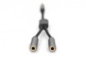 Kabel adapter headset Mini Jack 3,5mm/2x 3,5mm Mini Jack M/Ż nylon 0,2m