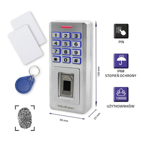 Zamek szyfrowy OBERON z czytnikiem linii papilarnych | RFID | kod| karta | brelok | dzwonek | IP68 | EM Zamek szyfrowy OBERON z czytnikiem linii papilarnych | RFID | kod| karta | brelok | dzwonek | IP68 | EM