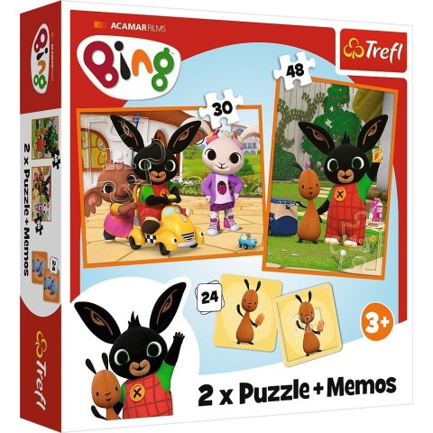 Puzzle 2w1 memos Bing z przyjaciółmi Puzzle 2w1 memos Bing z przyjaciółmi