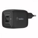 Ładowarka podwójna ścienna 45W USB-C GAN z PPS czarna Ładowarka podwójna ścienna 45W USB-C GAN z PPS czarna