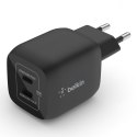 Ładowarka podwójna ścienna 45W USB-C GAN z PPS czarna Ładowarka podwójna ścienna 45W USB-C GAN z PPS czarna