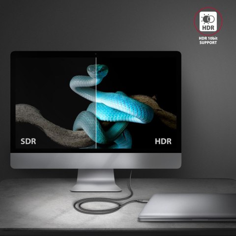 RVC-HI2MC Adapter aktywny USB-C -> HDMI 2.0 4K/60Hz Aluminum, 1.8m kabel