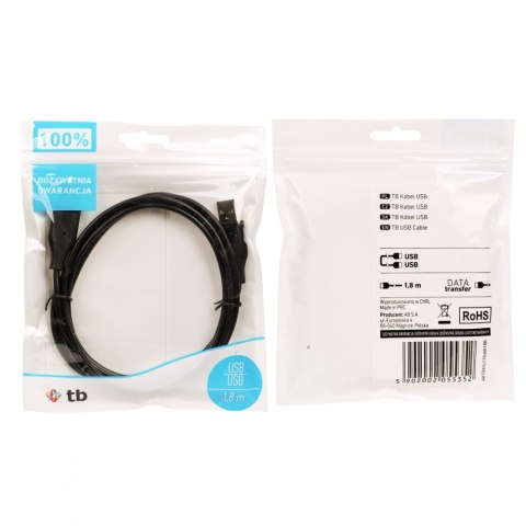 Kabel USB AM-AM 1.8m czarny Kabel USB AM-AM 1.8m czarny