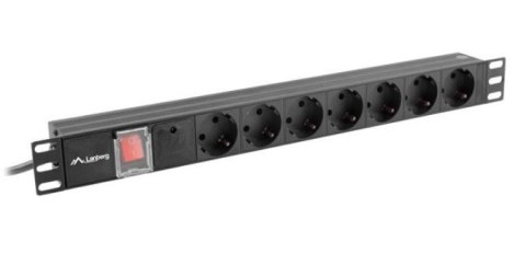Listwa zasilająca Rack PDU 19" 1U 10A 7X SCHUKO 2m czarny C14 Listwa zasilająca Rack PDU 19" 1U 10A 7X SCHUKO 2m czarny C14